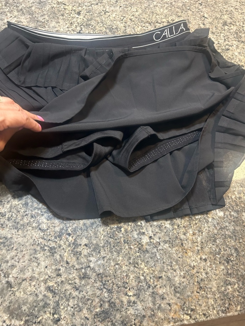 CALIA by Carrie Underwood Black Pleated Mini Skirt with Branded Waistband - Picture 5 of 5